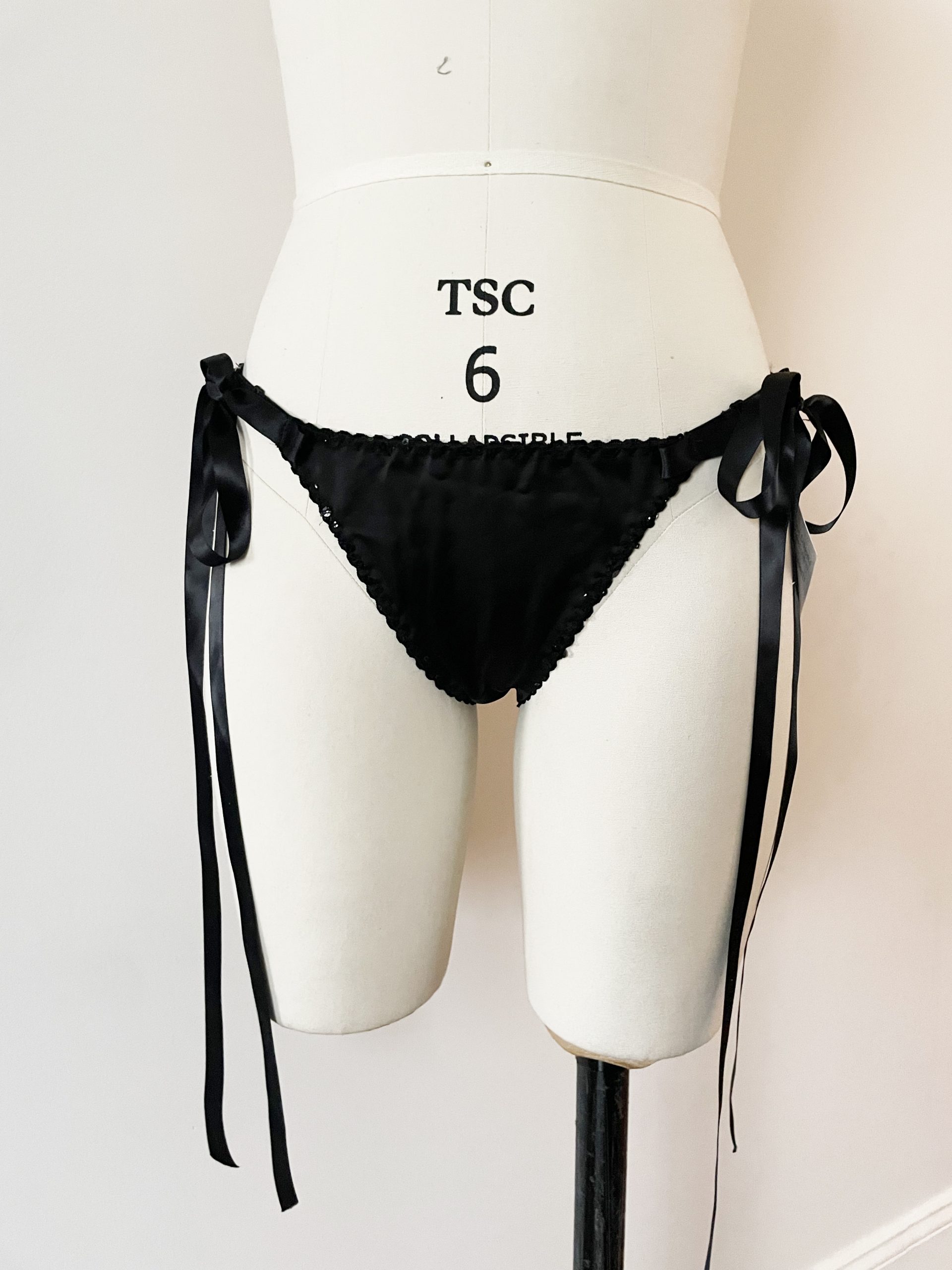 Lady Lace Triangle Briefs Tie Side Sparkly Star Panties Panty Oversize  Underwear